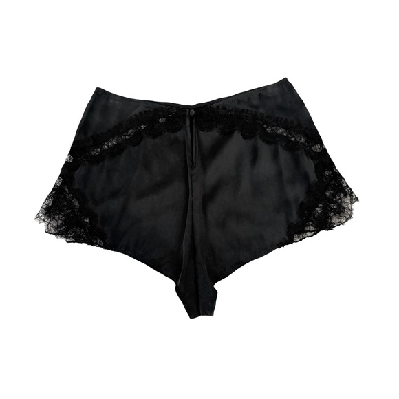 Kiki de Montparnasse Lace Inset Highwaisted Silk-Blend Shorts Black Small NWOT - Picture 3 of 9